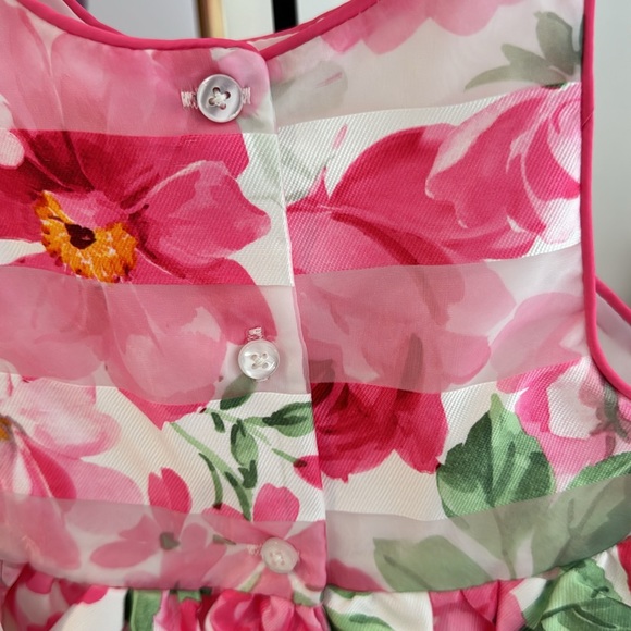 Mia & Mimi Shadow Stripe Floral Sleeveless Dress. Size 12 months. - Picture 8 of 12
